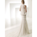 Elegant  Rise Cathedral Train Lace Chiffon Wedding Dress